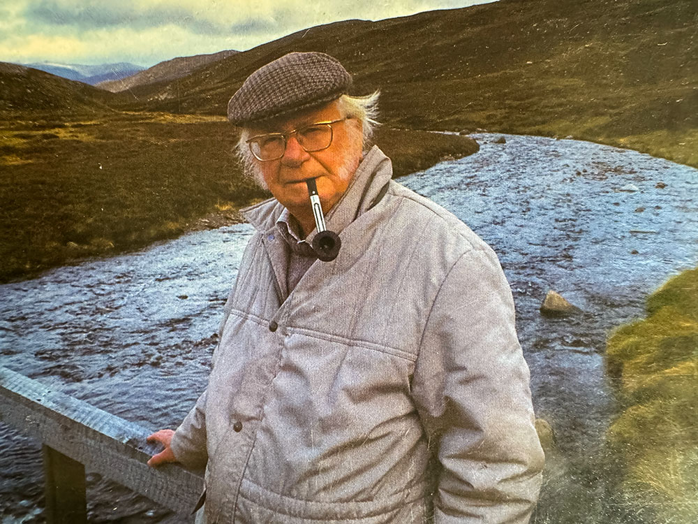A photograph of Alfred Wainwright - taken from the cover of his Wainwright in Scotland book, that included photographs by Derry Brabbs