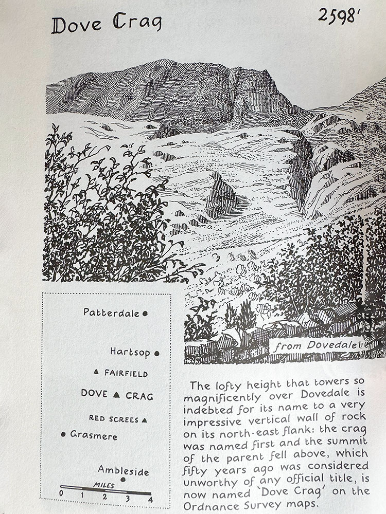 A photograph of the first Dove Crag page from Book One - The Eastern Fells
