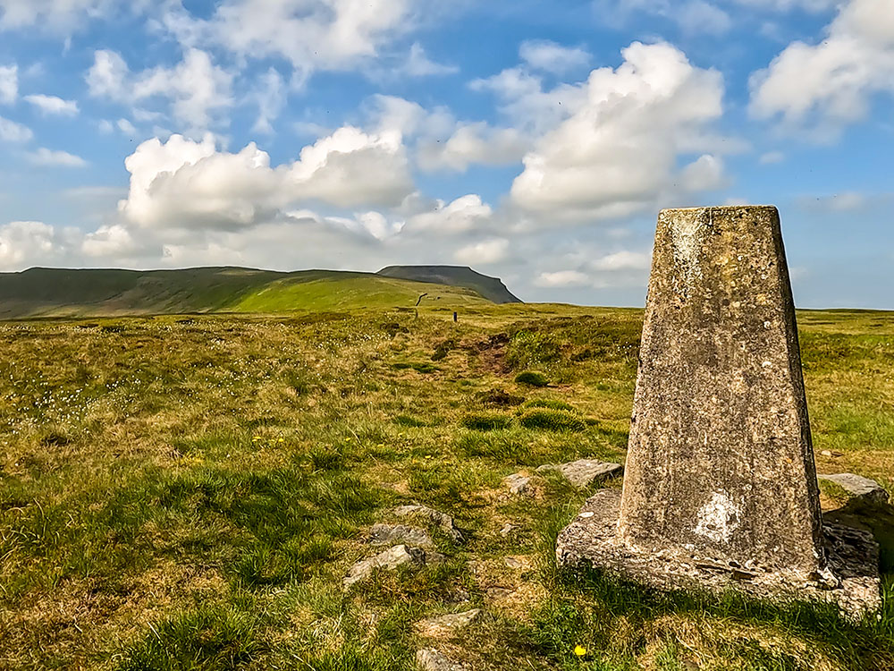 Looking back towards Ingleborough from the trig point on Park Fell