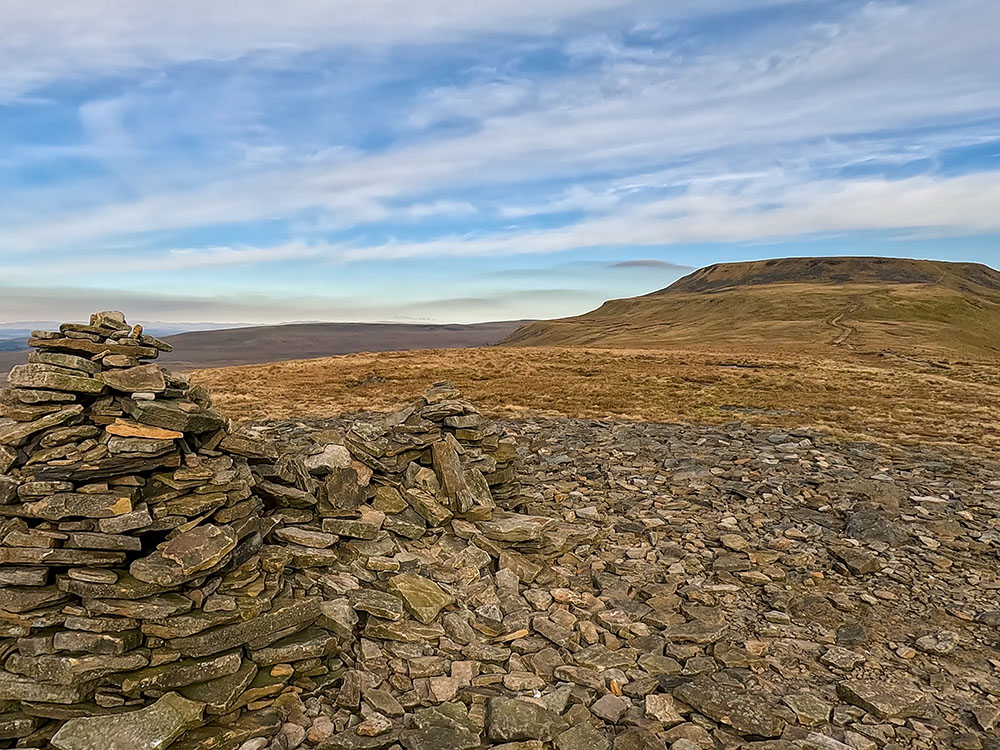 Ingleborough summit from the path over Little Ingleborough