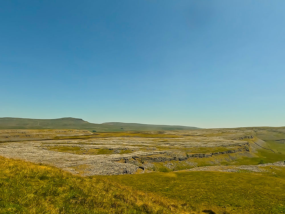 Looking across Moughton Scar and Thieves Moss towards Pen-y-ghent