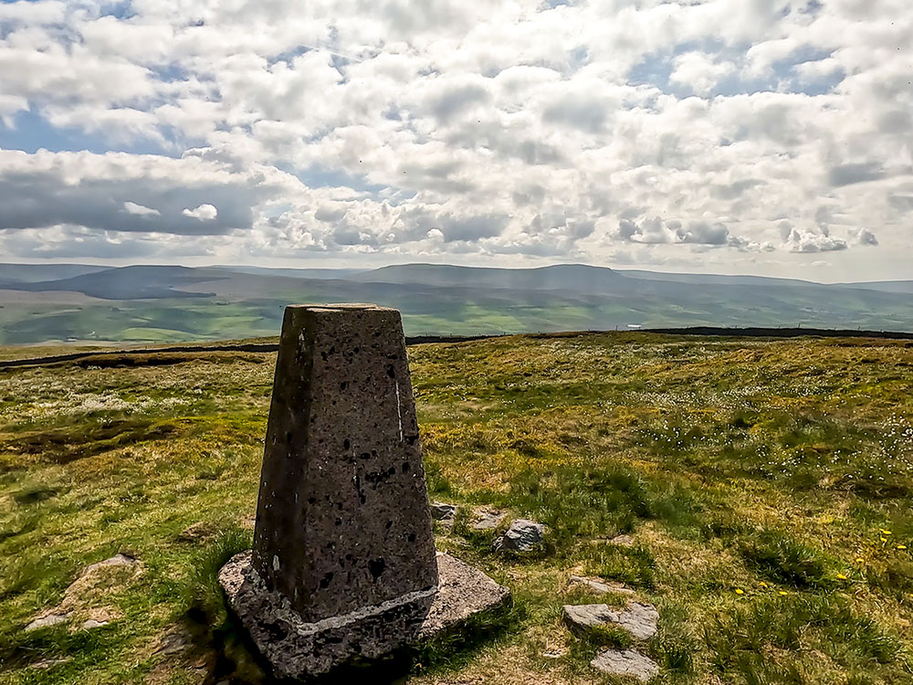 Looking towards Pen-y-ghent from the trig point on Park Fell