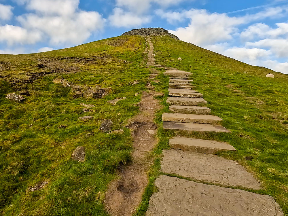 The final steep climb up onto Ingleborough's summit