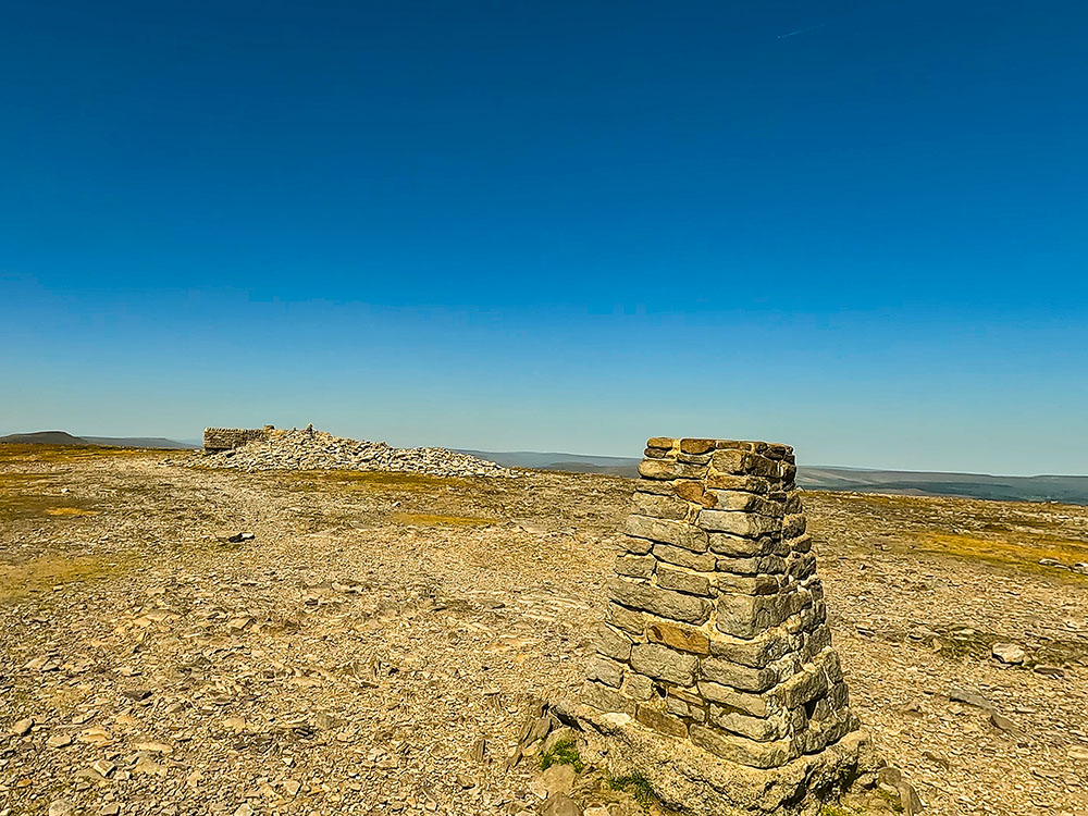 The large flat-topped plateau on Ingleborough's summit