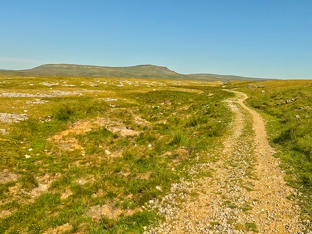 The path off Ingleborough heading towards Pen-y-ghent