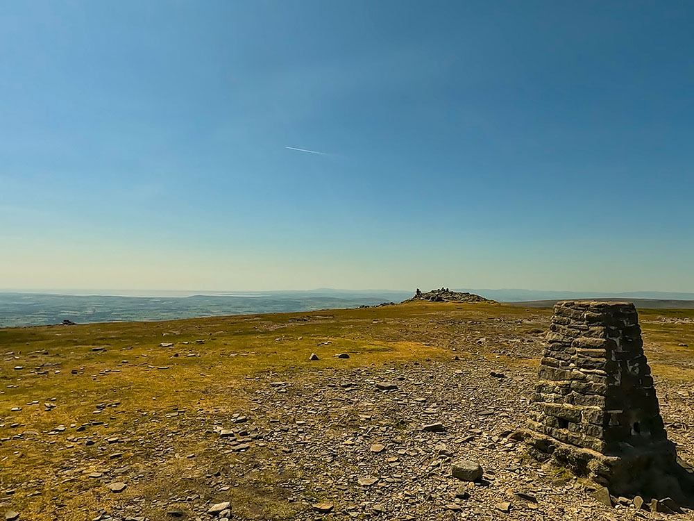 View from the trig point on Ingleborough out towards the west and Morecambe Bay