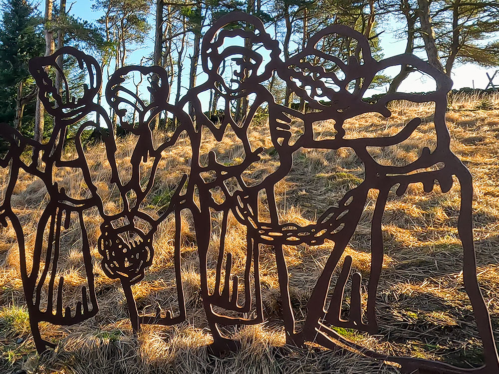 Chained Witches in the Pendle Sculpture Trail near Pendle Hill