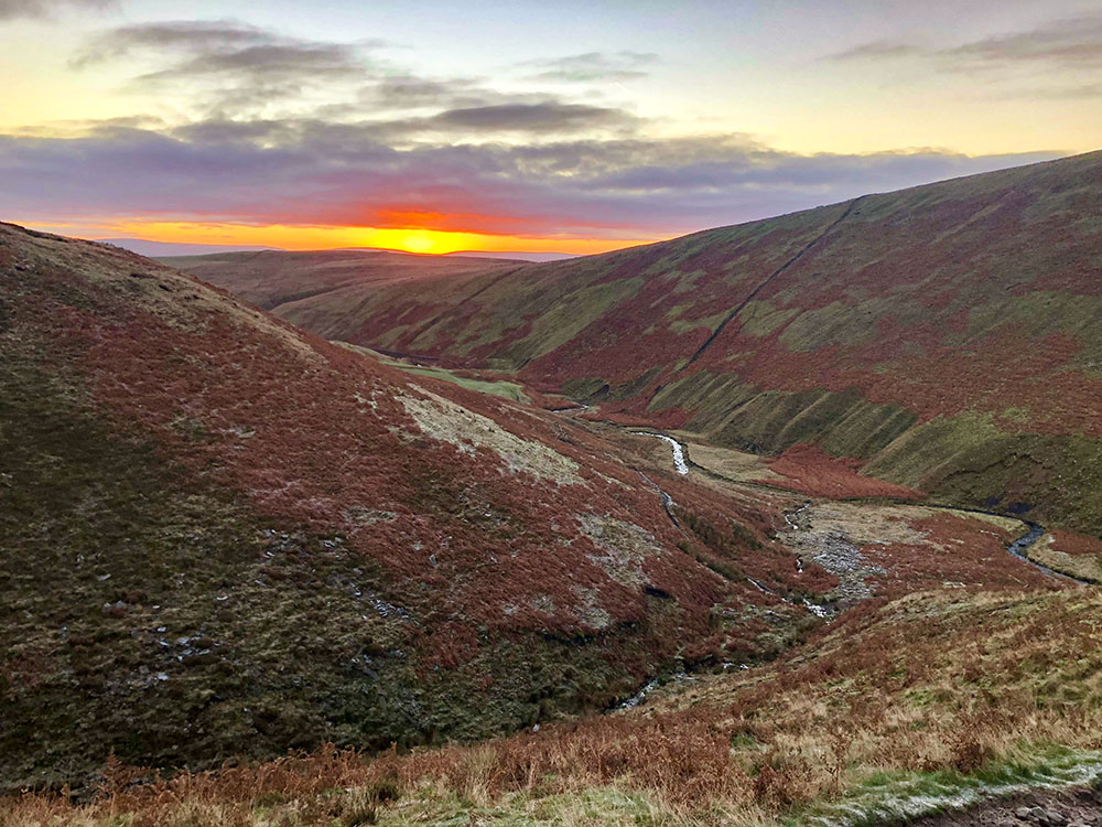 Looking back down Ogden Clough on Pendle Hill