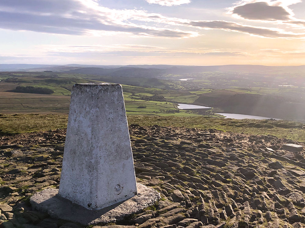 Lower and Upper Black Moss Reservoirs from the summit of Pendle Hill