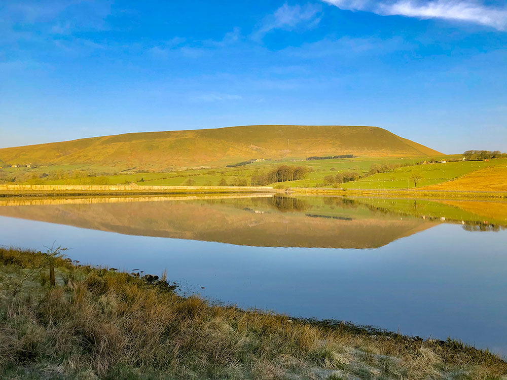 Pendle Hill over Lower Black Moss Reservoir