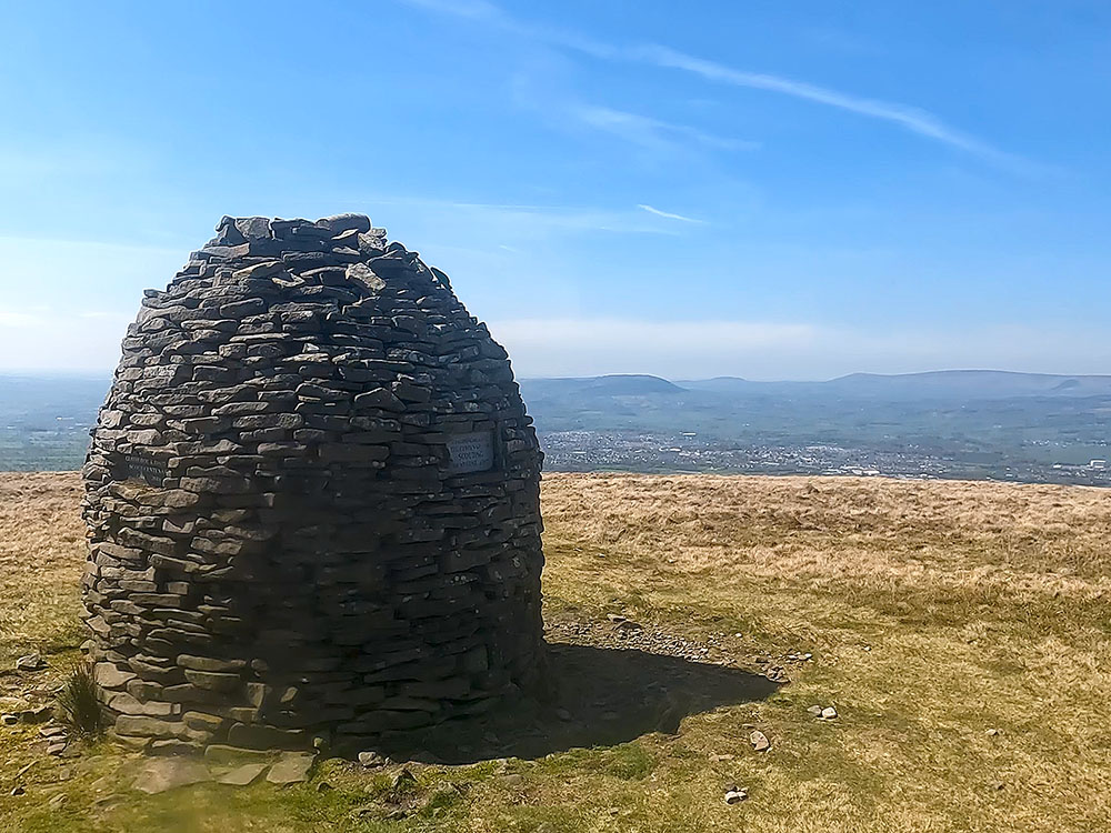 The scout cairn on Pendle Moor on Pendle Hill
