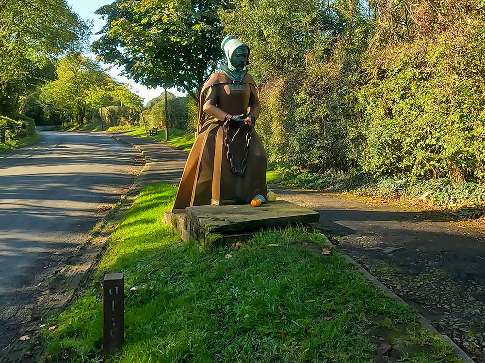 Statue of Alice Nutter in Roughlee, one of the executed Pendle witches