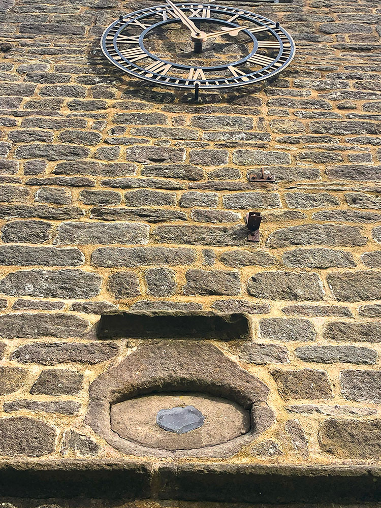 The 'Eye of God' in the tower at St Mary's Church in Newchurch in Pendle