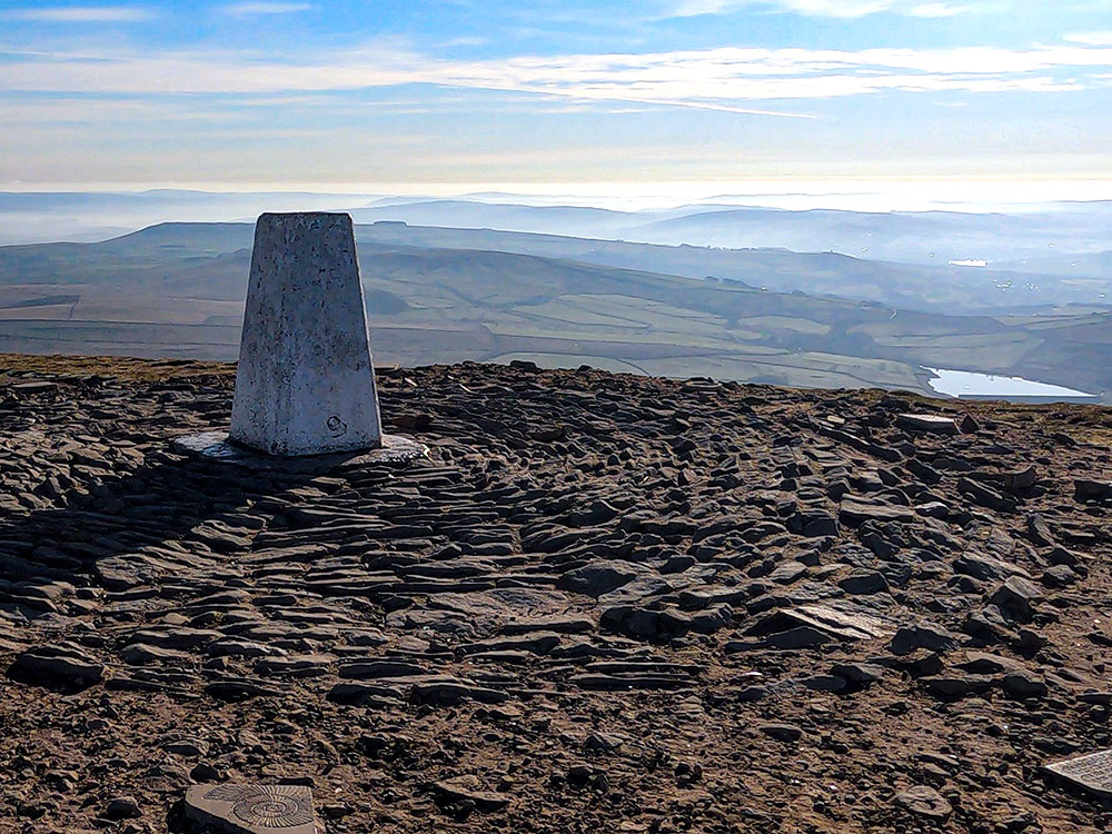 Upper Black Moss Reservoir from the summit of Pendle Hill