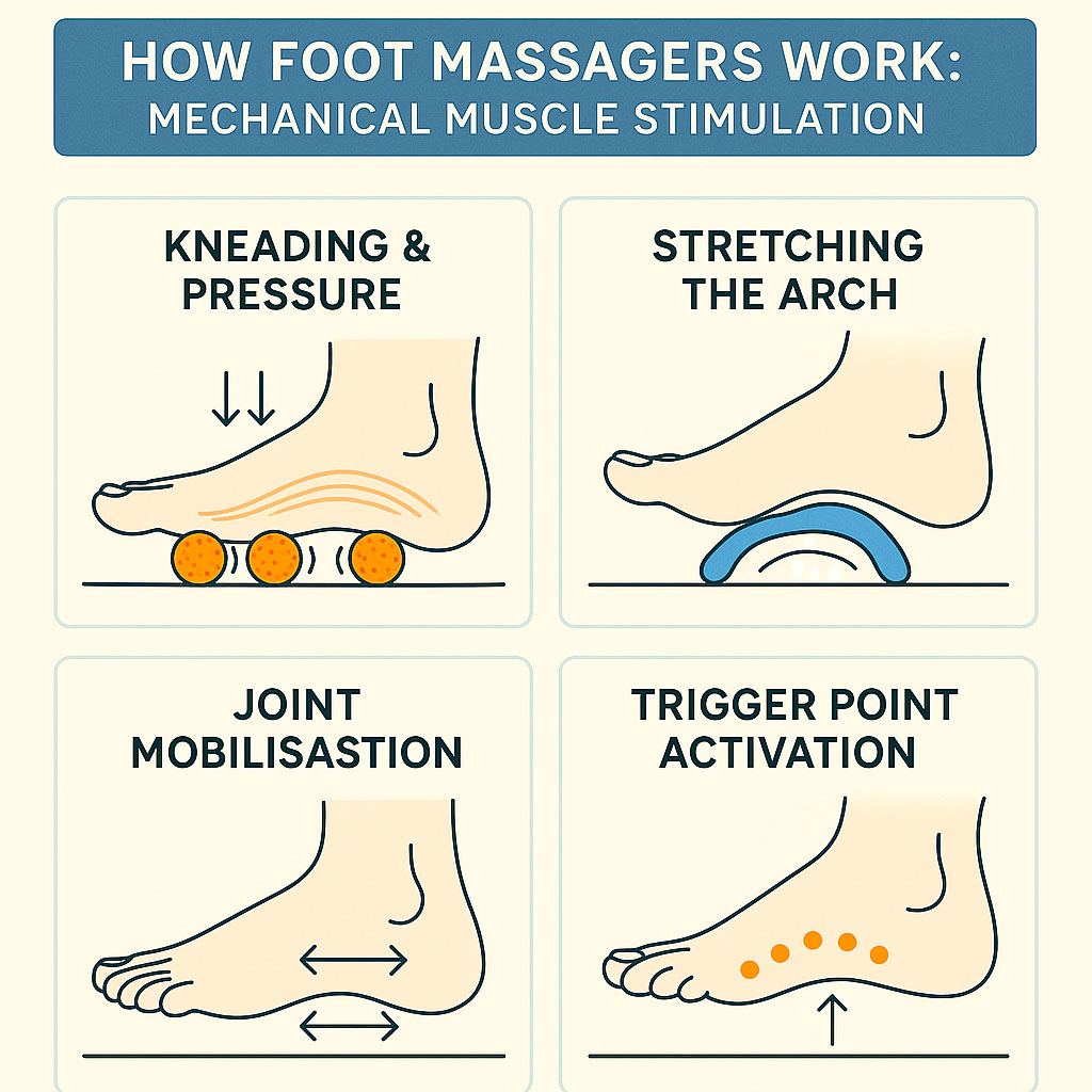 An infographic showing how foot massagers work
