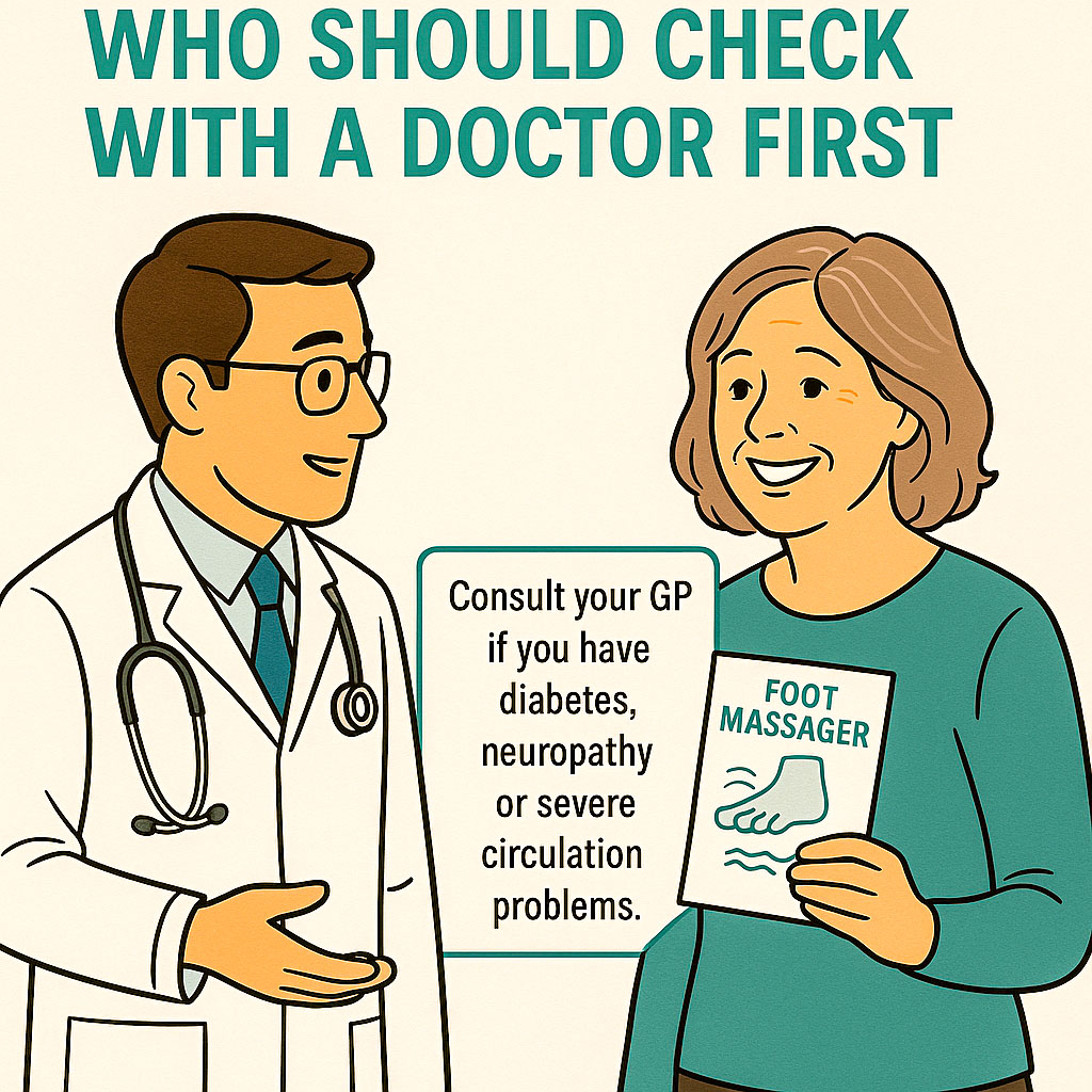 An inforgraphic showing who should check first with a doctor before using a foot massager