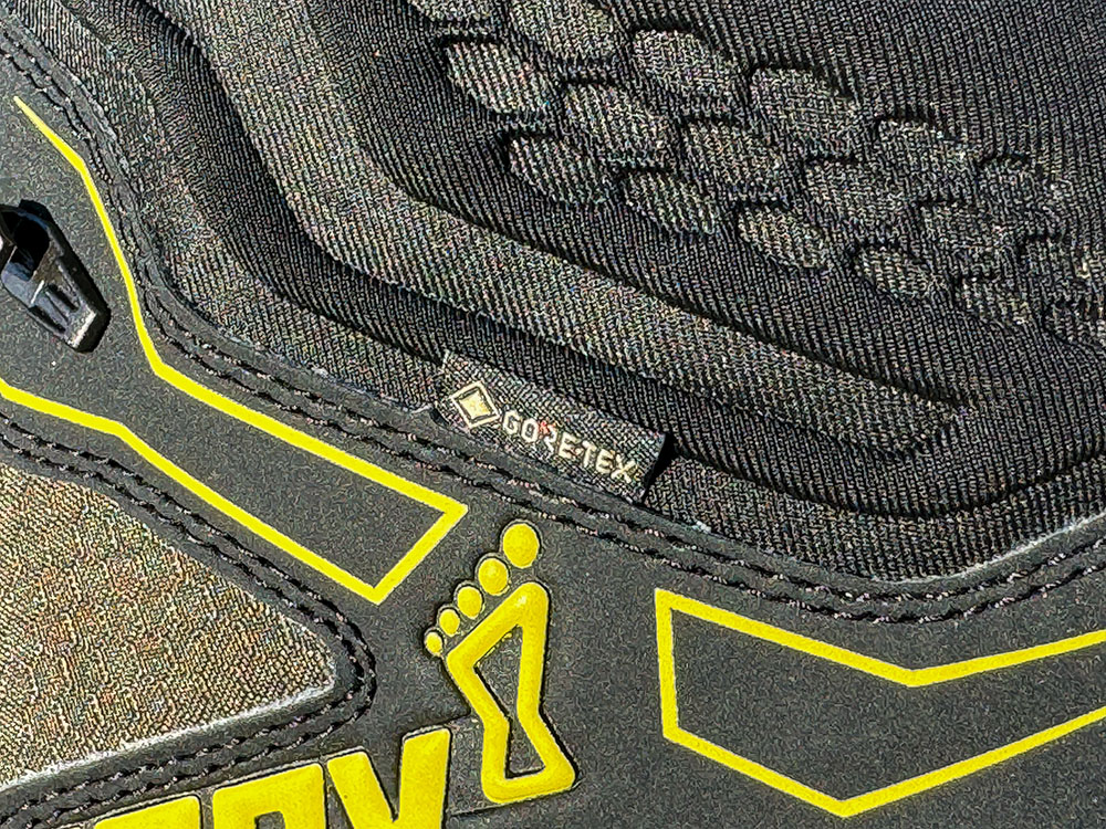 Gore-Tex label on hiking boot with a Gore-Tex membrane