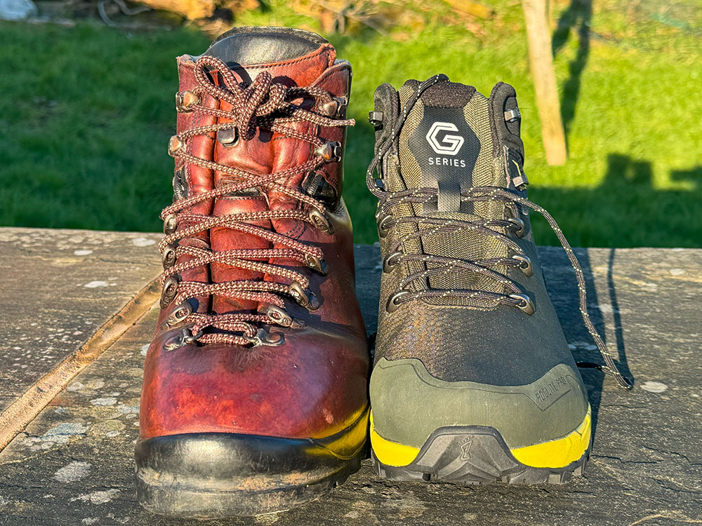 Leather hiking boot and a synthetic hiking boot