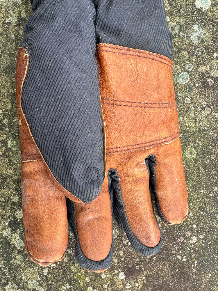 Goat leather palm on a hiking glove