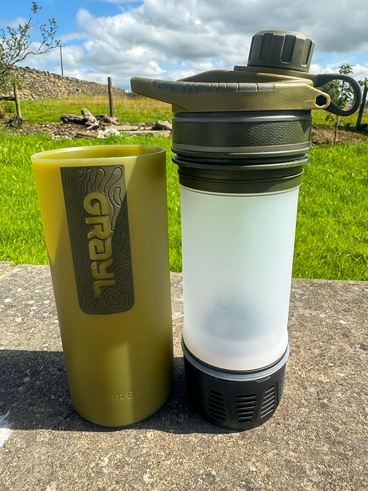 The Grayl GeoPress Filter Bottle with filter removed