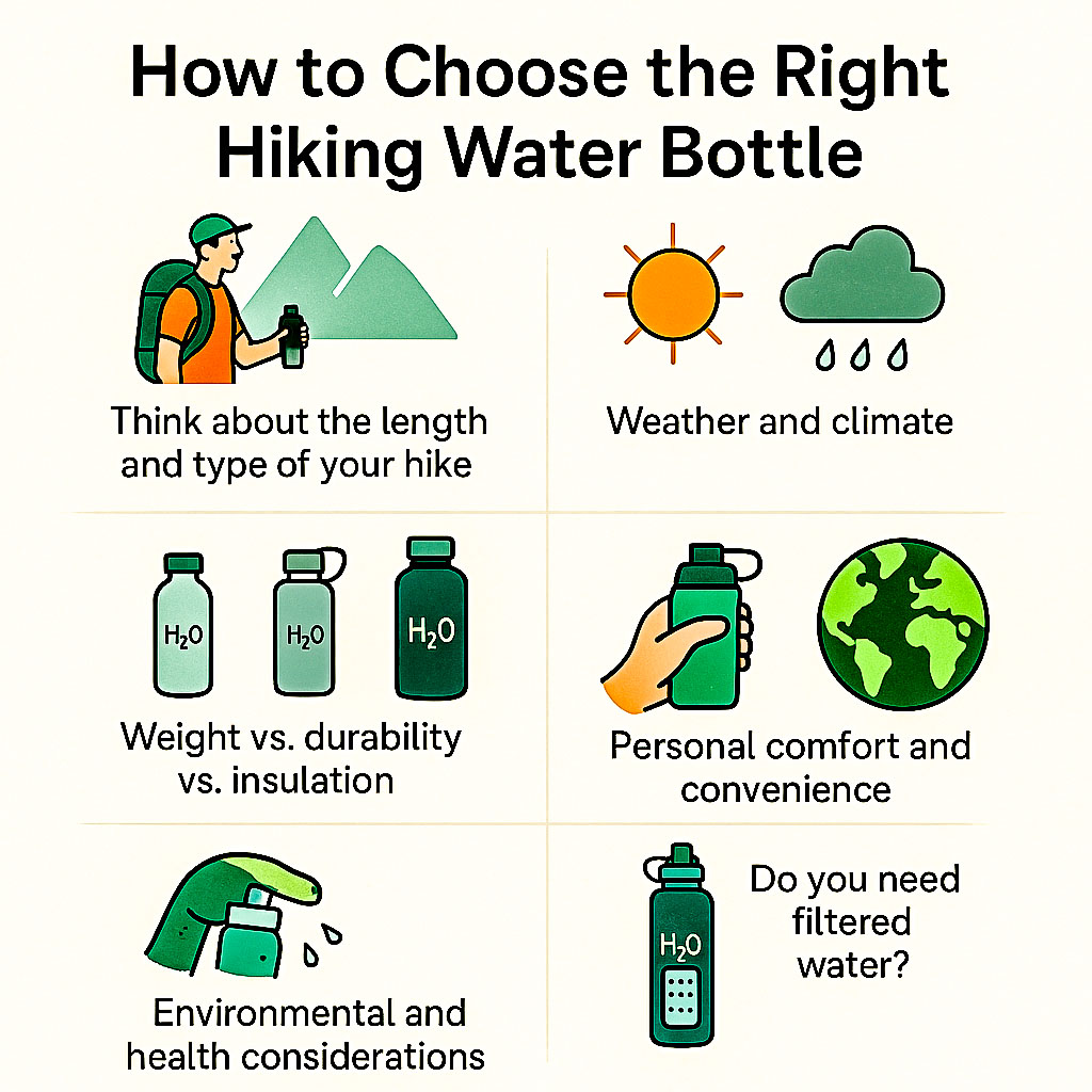 An image depicting how to choose the right water bottle