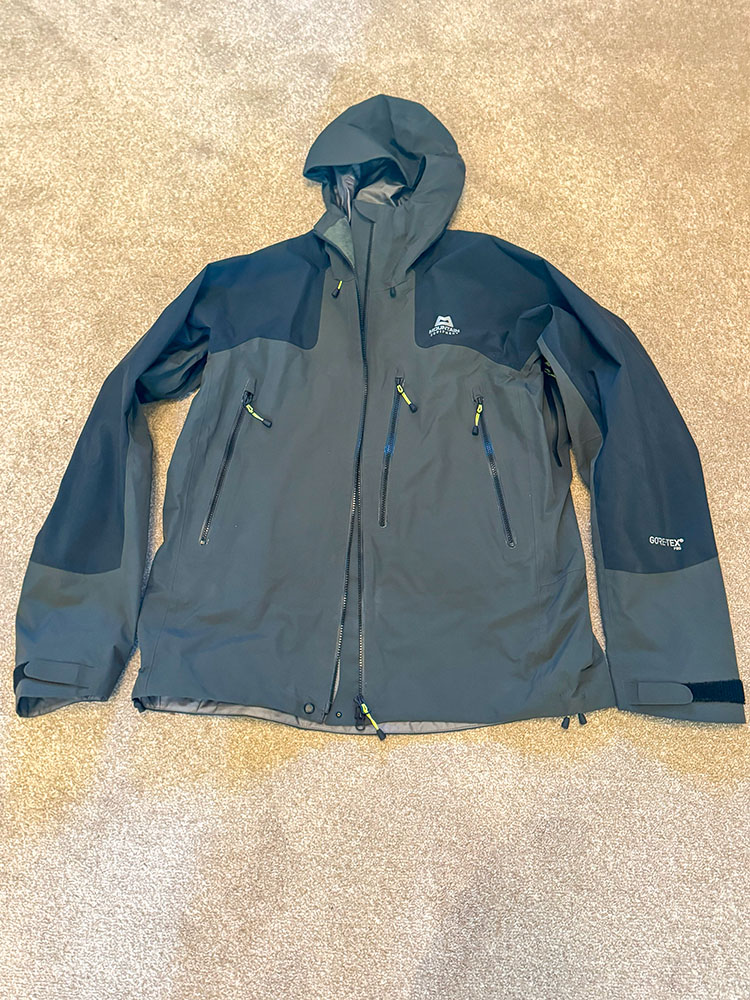 Mountain Equipment Lhotse jacket before being folded for rolling