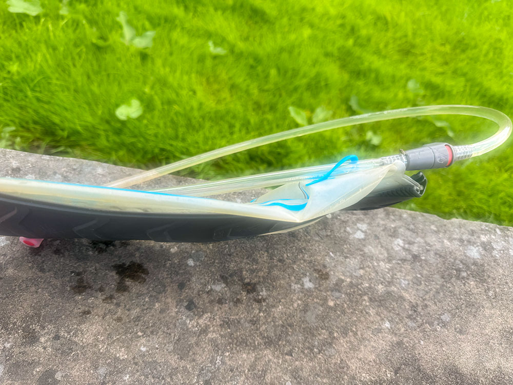 The very thin, empty 3-litre water reservoir