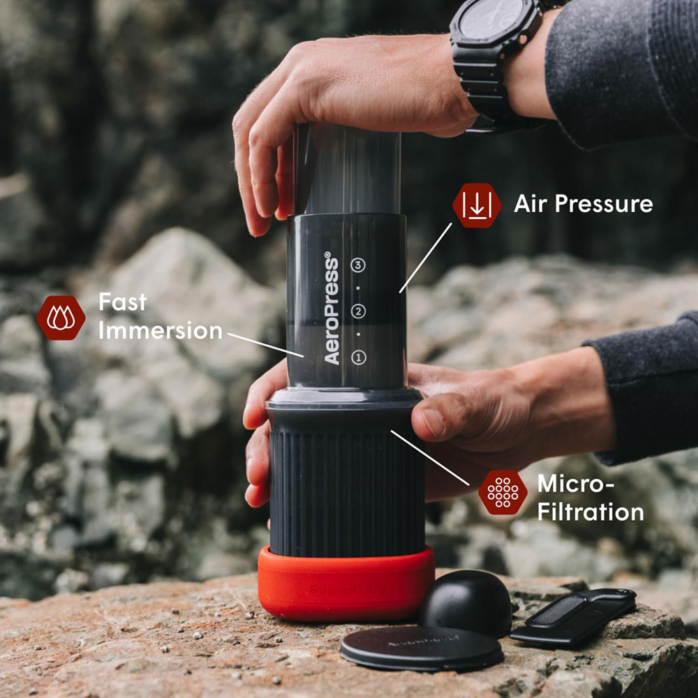 AeroPress Go Portable Coffee Maker - in use