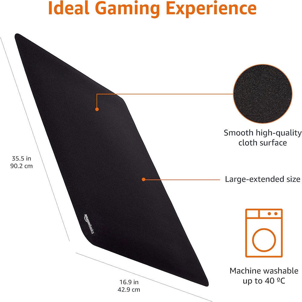 Amazon Basics Rectangular Large Extended Gaming Computer Mouse Pad - dimensions
