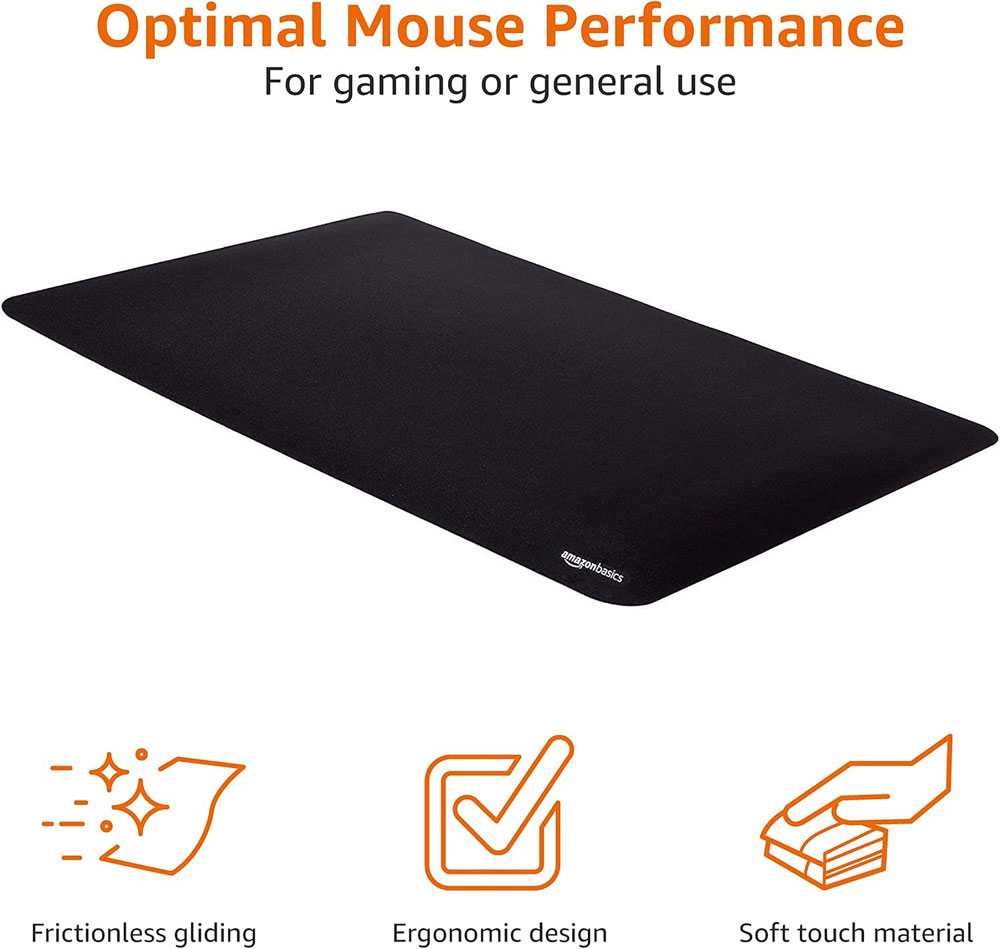Amazon Basics Rectangular Large Extended Gaming Computer Mouse Pad - features