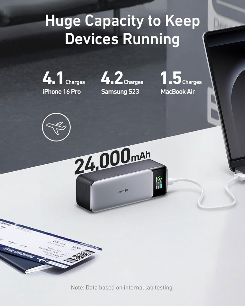 Anker 737 PowerCore 24K - capacity