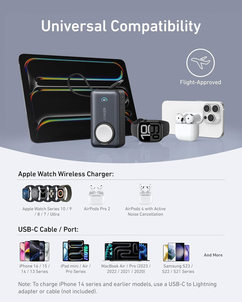 Anker MagGo Power Bank for Apple Watch - compatibility