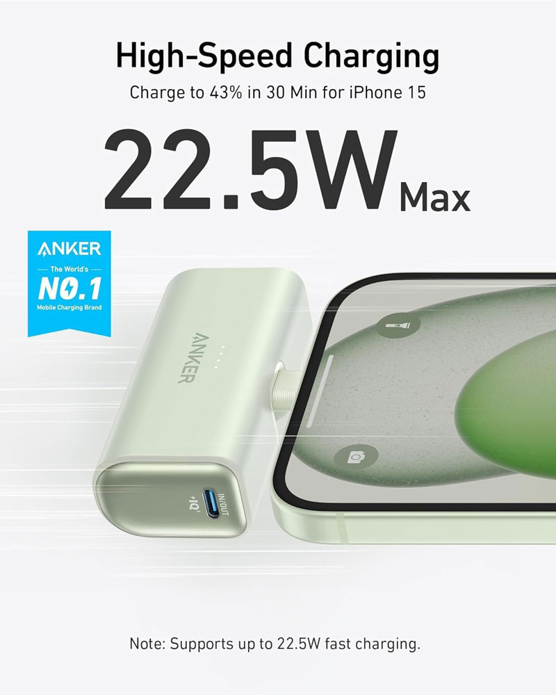Anker Nano Power Bank 5,000mAh - charging speed
