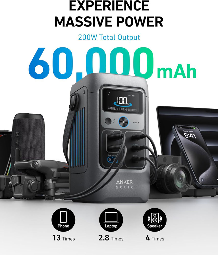 Anker SOLIX C200 DC Power Bank Station - charging capacity