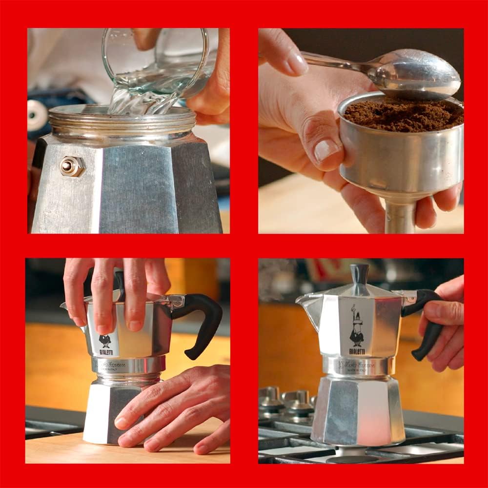 Bialetti Moka Express - steps to make coffee