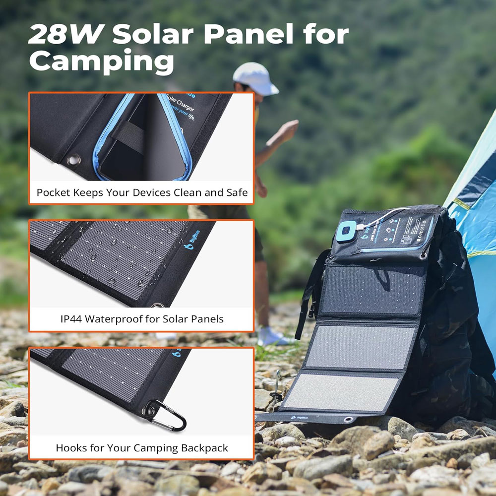 BigBlue 28W Solar Charger - features