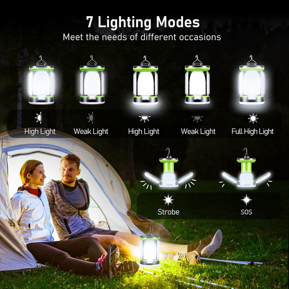Blukar K9107 2000 Lumen Camping Lantern - light modes
