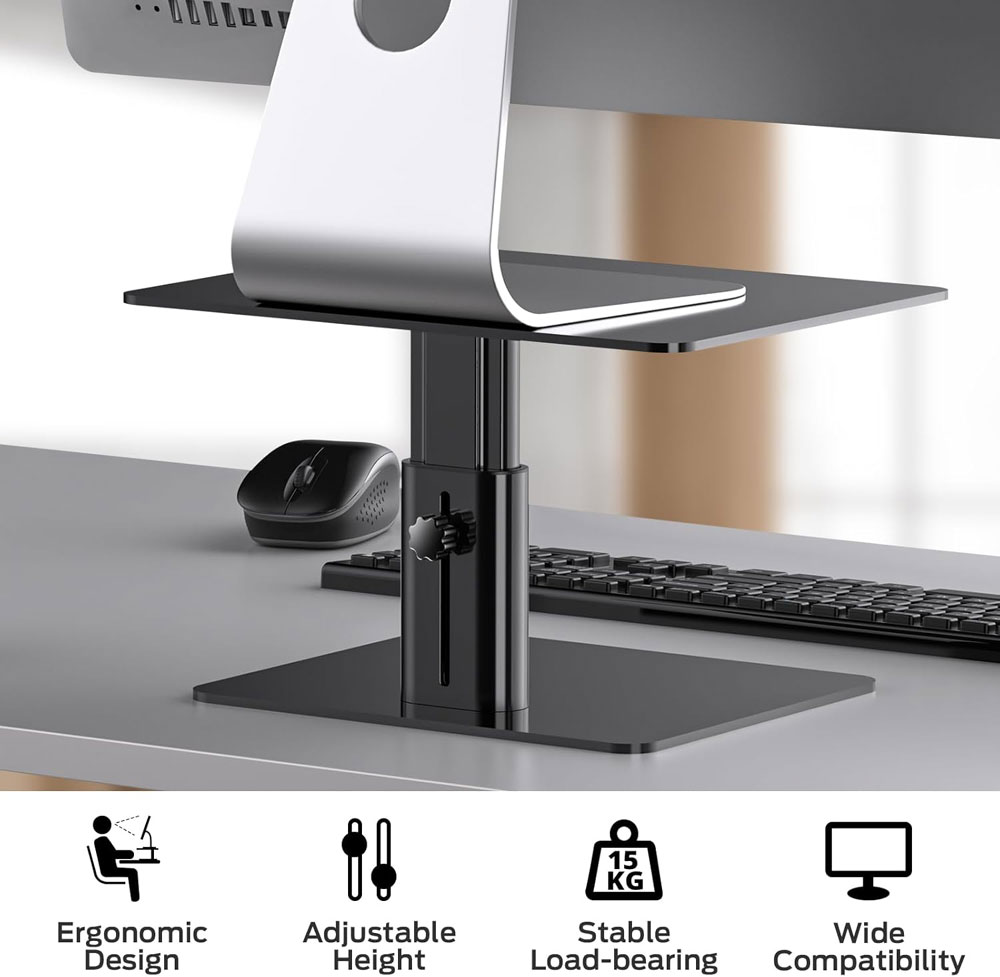 BoYata Adjustable Metal Monitor Stand - features
