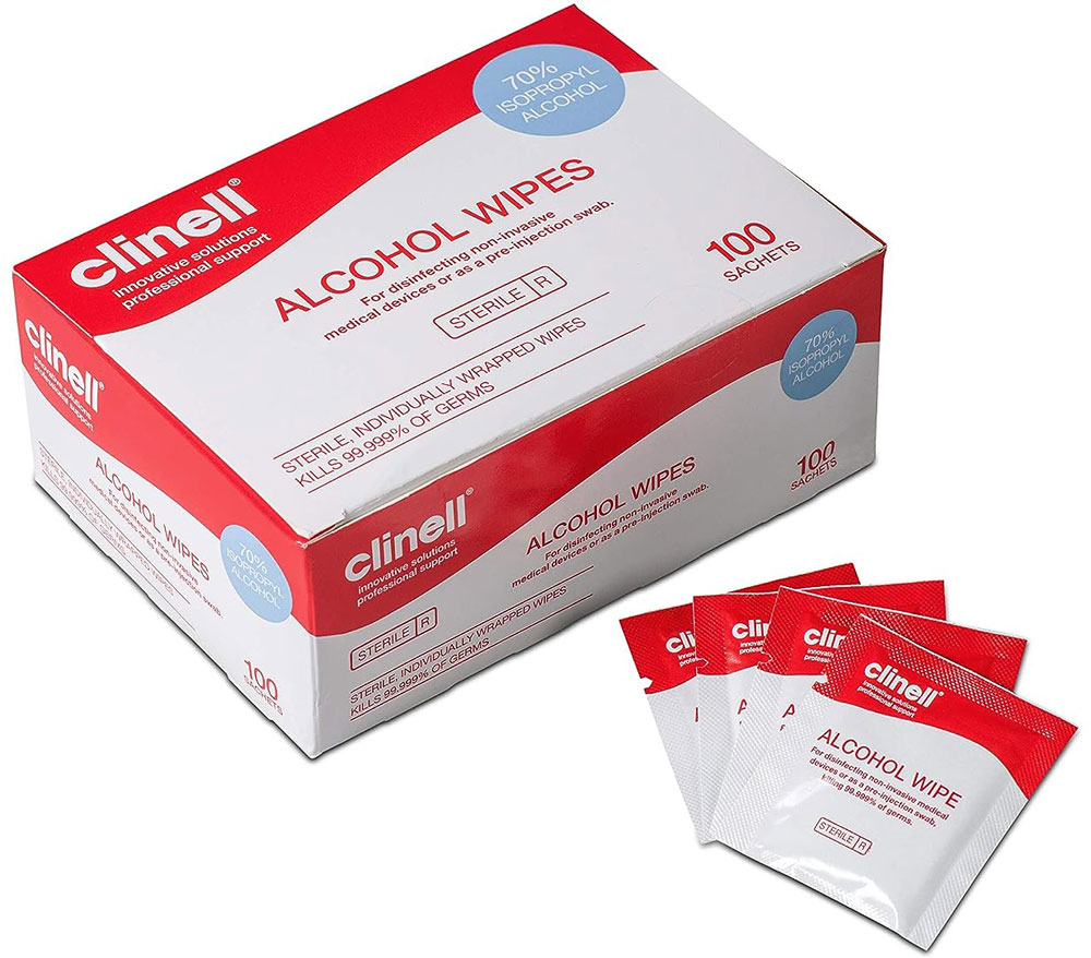Clinell 100 Alcohol Wipes
