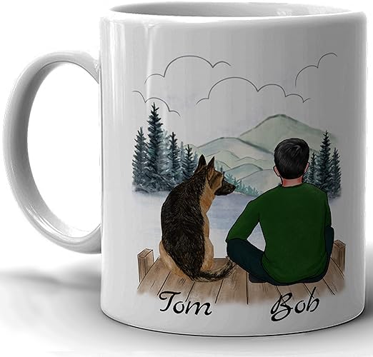 Personalised Tea/Coffee Mug for People with Dogs - Men's