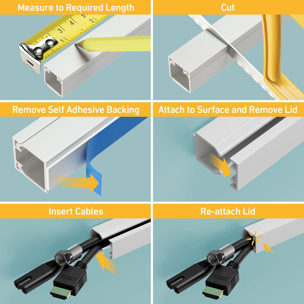 D-Line Self-Adhesive Cable Trunking - how to fit