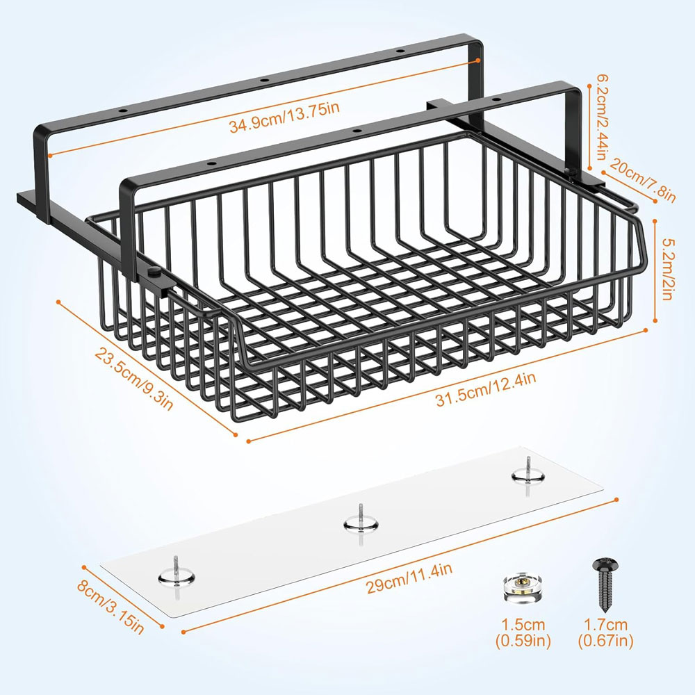 ENONCI self-adhesive under-desk drawer - dimensions
