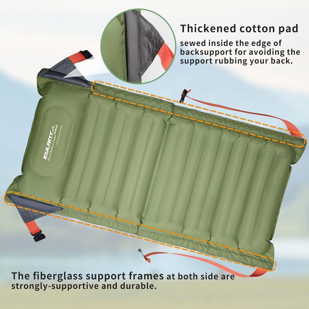 EULANT Inflatable Portable Seat with Backrest - features