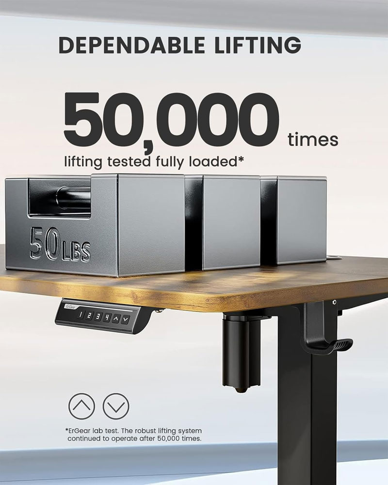 ErGear Height Adjustable Electric Desk - lift system
