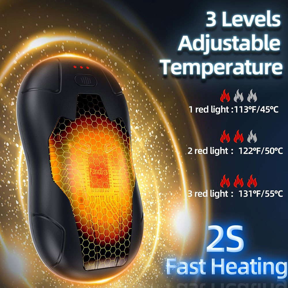 Fandliss Rechargeable Hand Warmers - heat settings