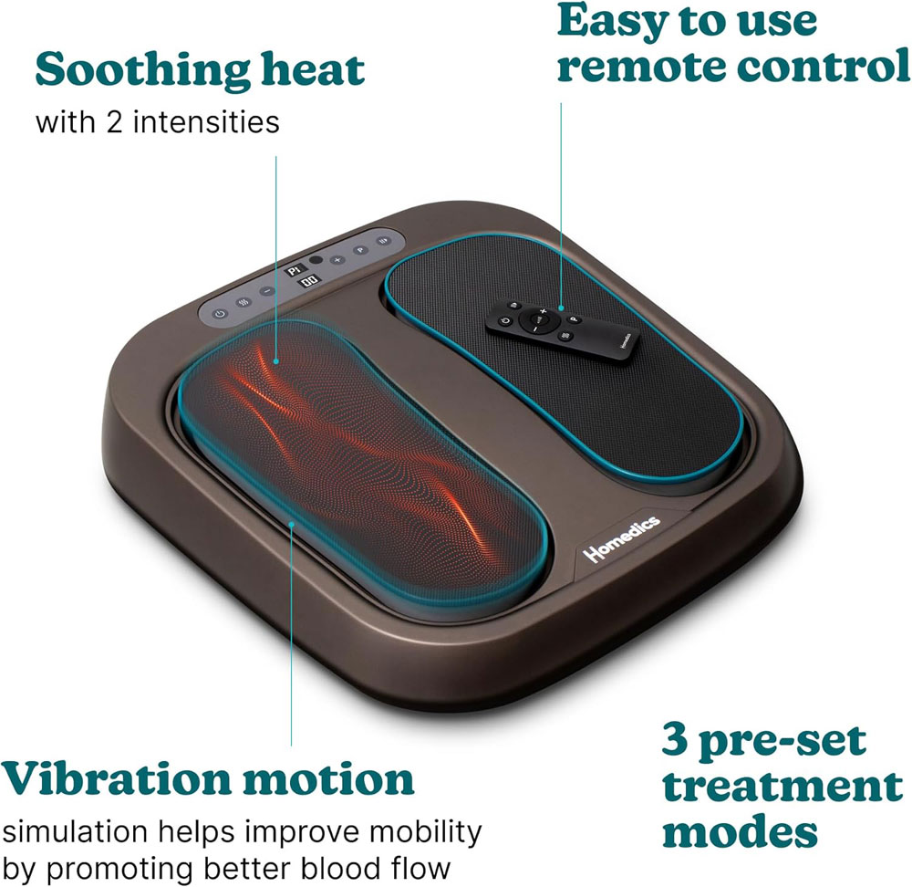 Homedics Foot Flow Mobility Booster Vibration Massager - features