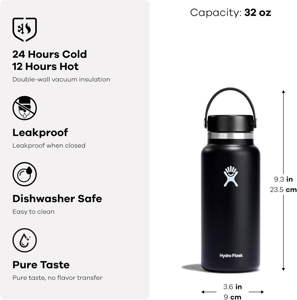 Hydro Flask Wide Mouth 32 oz - features