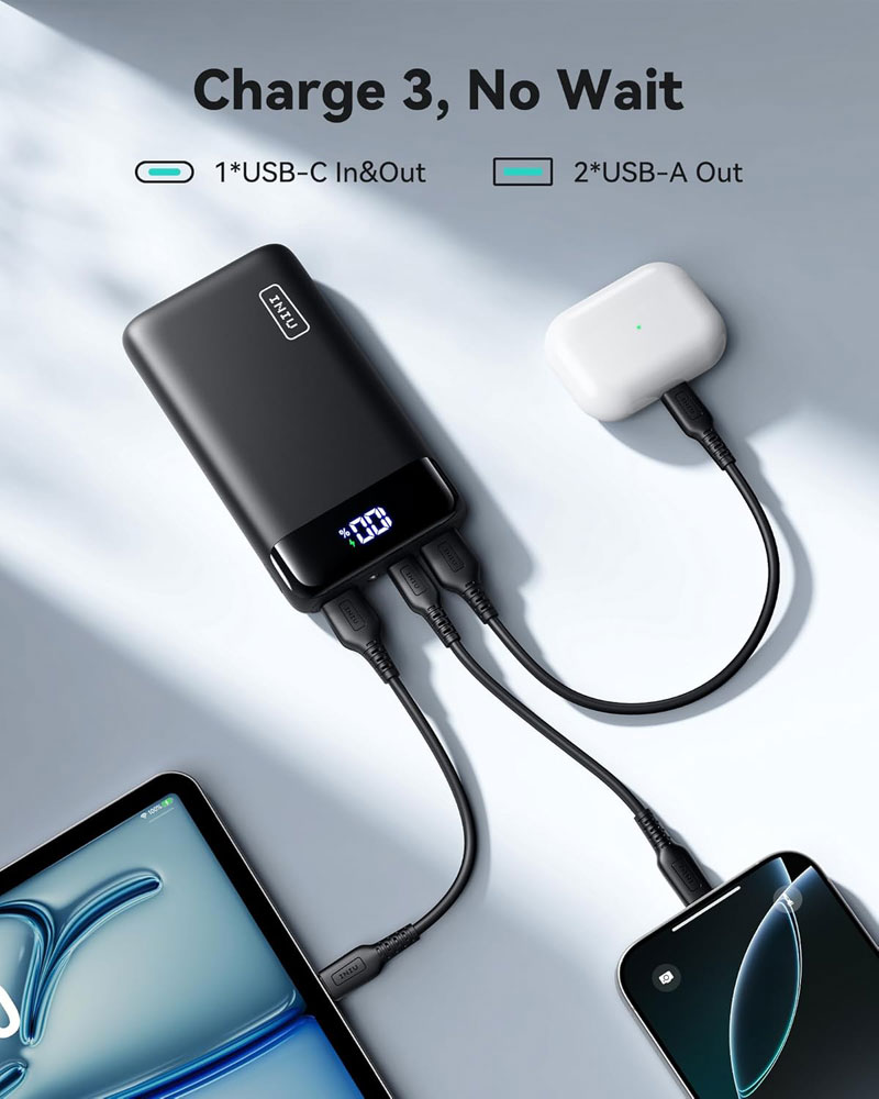 INIU 20,000mAh Fast Charging Power Bank - charge multiple devices