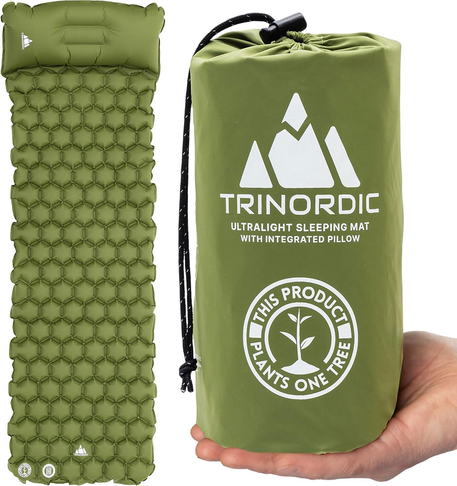 TRINORDIC Ultralight Inflatable Camping Mat with Pillow