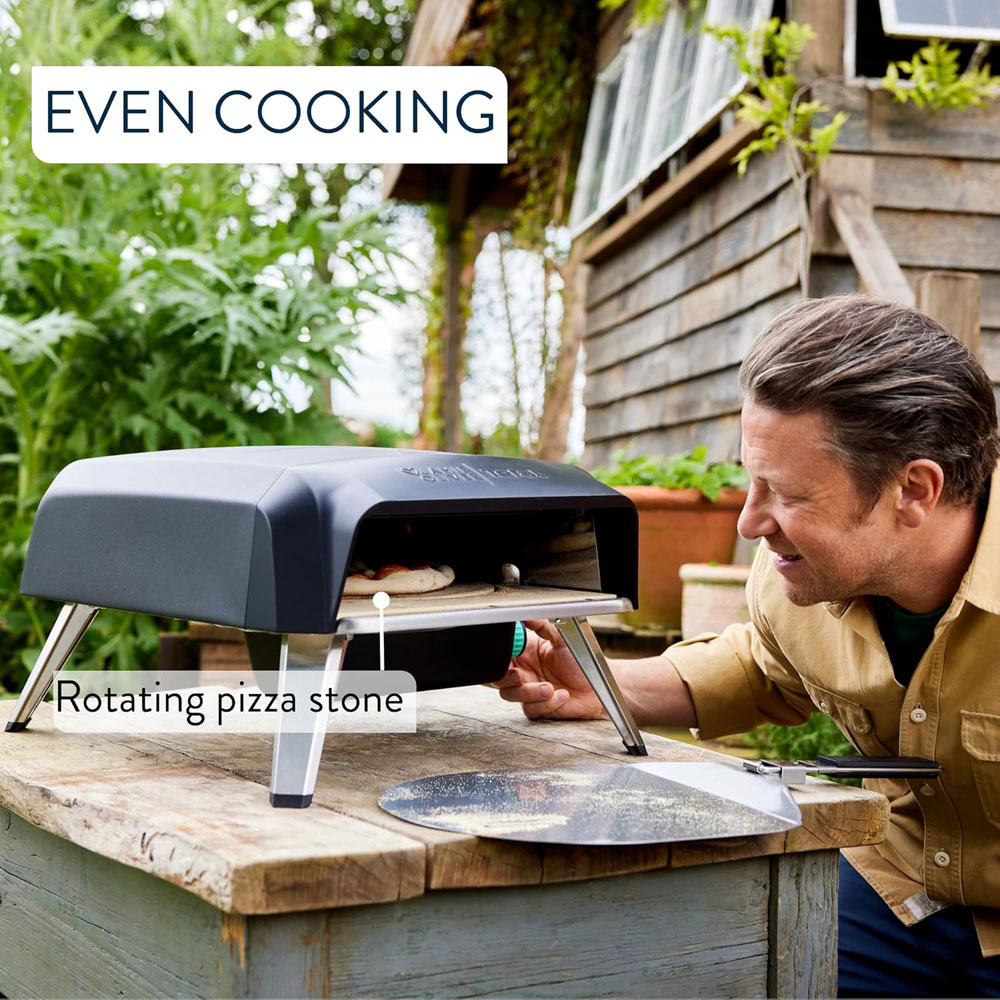 Jamie Oliver by Tefal Outdoor Gas Pizza Oven - rotating stone